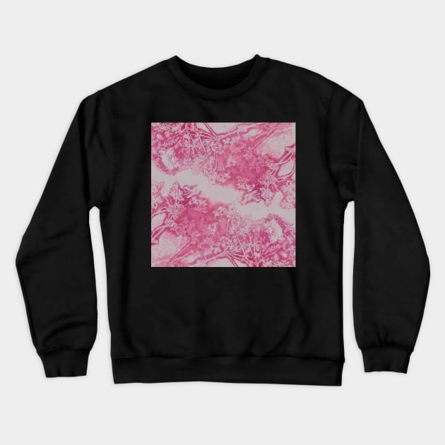 Pink Abstract Wild Flowers Pattern Crewneck Sweatshirt by BenitaJayne